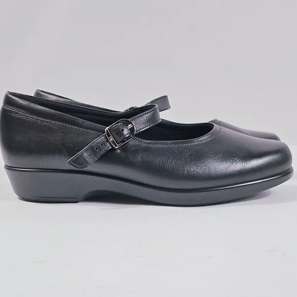 SAS Tripad Comfort Maria Leather Black Buckle Strap Round Toe Mary Jane Flat - Picture 2 of 16